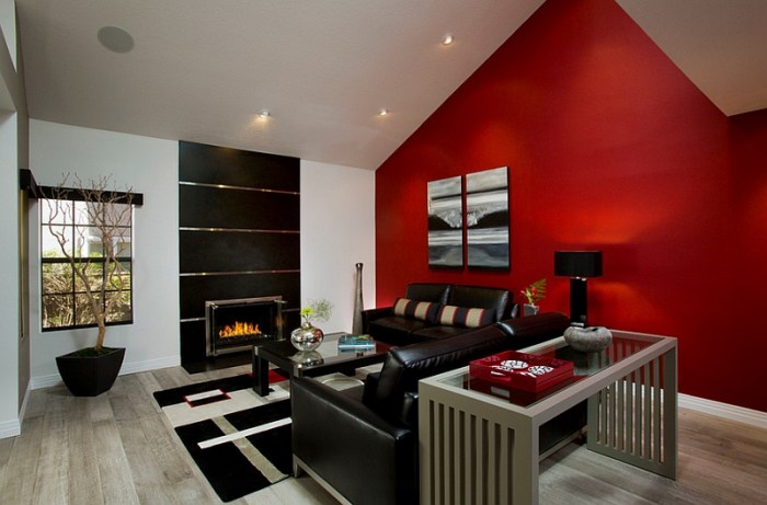 Living room red white modern interior nappali color gipszkarton fekete tv butor grey contemporary ideas decor designing related fireplace decorating