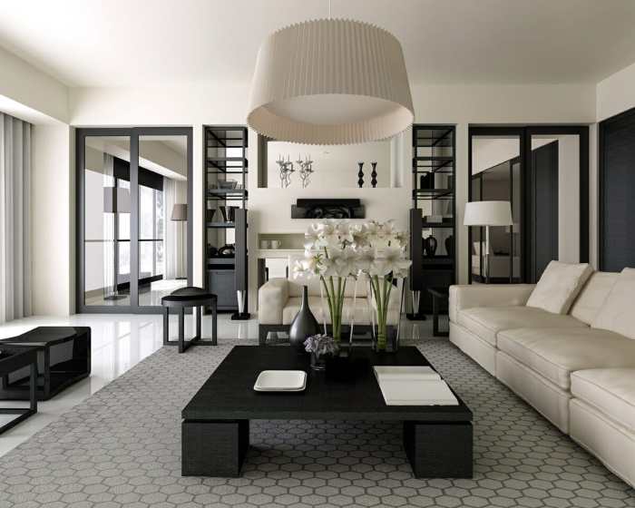 Black and white interior design house