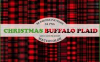 Black red plaid christmas decor