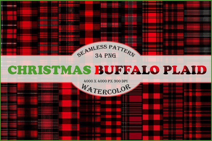 Black red plaid christmas decor