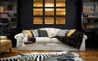 Black red and gold living room decor