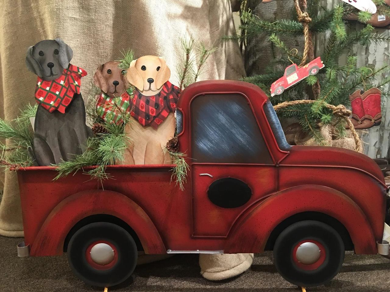 Big red truck decor