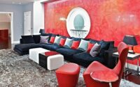 Red room living sofa set furniture leather icanhasgif ideas decor sets saved modern interior share