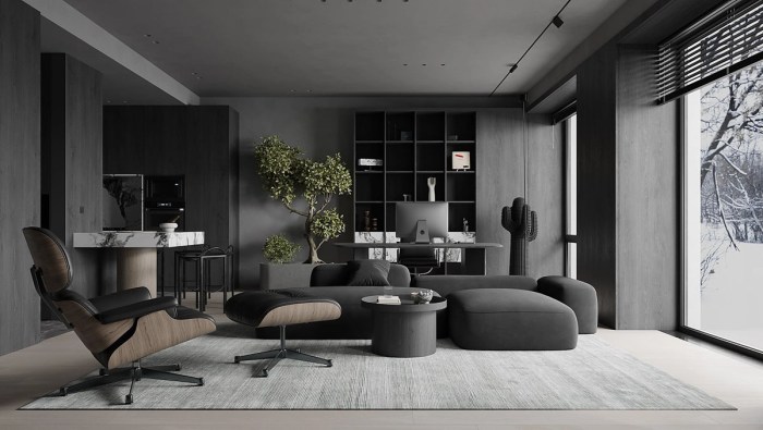 Black interior house design