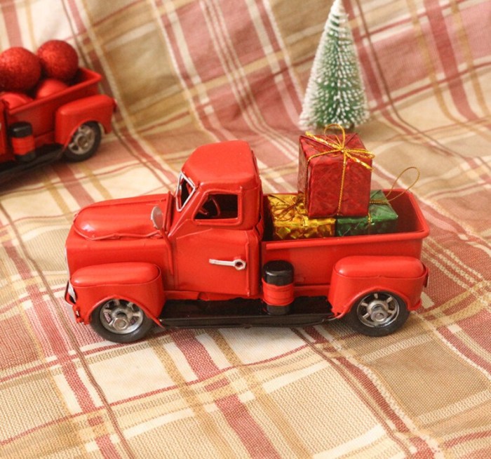 Truck red vintage decor metal products decorations