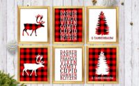 Black and red buffalo plaid christmas decor