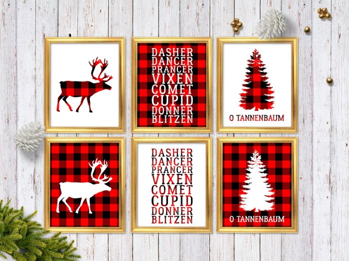 Black and red buffalo plaid christmas decor