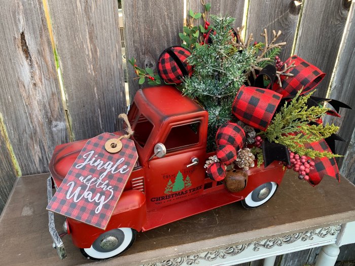 Christmas decor red truck