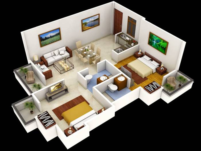 2 bed house interior design