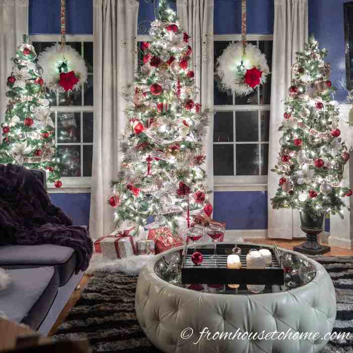 Black and white and red christmas decor